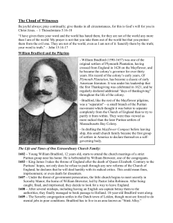 the Mayflower pilgrims - Second Baptist Church