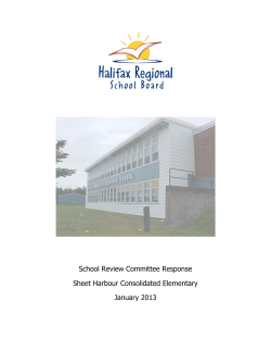 School Review Committee Response Sheet Harbour Consolidated