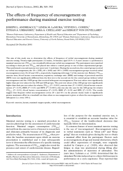The eţects of frequency of encouragement on performance during