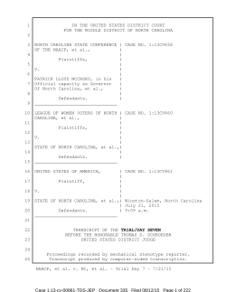 7-21-15 NAACP, et al. v. NC, et al.