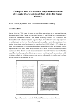 Geological Basis of Vitruvius`s Empirical Observations