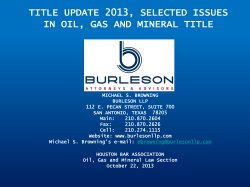 title update 2013, selected issues in oil, gas and mineral title