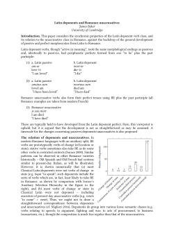 Latin deponents and - University of Cambridge