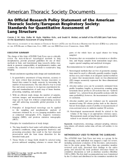 Standards for Quantitative assessment of Lung Structure