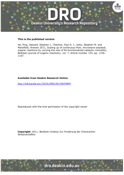Scaling up of continuous-flow, microwave-assisted - DRO