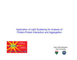 Application of Light Scattering for Analysis of Protein