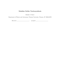 Mainline Stellar Nucleosynthesis