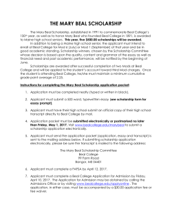 Mary Beal Scholarship