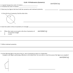 CLASS –VII Mathematics (Symmetry) 1. A regular hexagon has