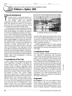 Chapter 11 Landmark: Gibbons v. Ogden
