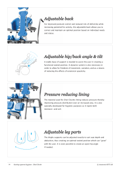 Adjustable back Pressure reducing lining Adjustable leg parts