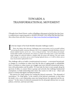 Towards a Transformational Movement