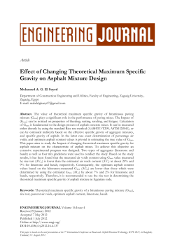 Effect of Changing Theoretical Maximum Specific Gravity on Asphalt