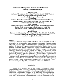 Variations of Patagonian Glaciers, South America, utilizing