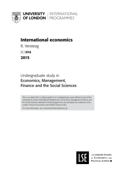 International economics - University of London International