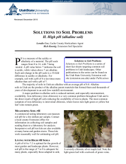 Solutions to Soil Problems, II. High pH (alkaline soil)
