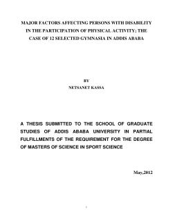MAJOR FACTORS AFFECTING PERSONS WITH DISABILITY IN