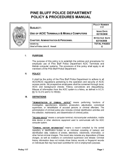 Policy 117 &ndash; ACIC Computer Policy