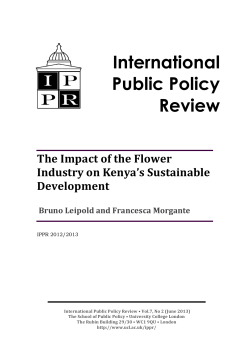 Impact of the flower industry on Kenya`s sustainable