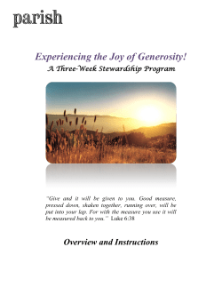 Experiencing the Joy of Generosity!