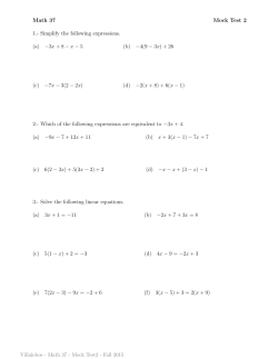 Mock Exam 2 - El Camino College