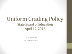 Uniform Grading Policy - South Carolina Department of Education