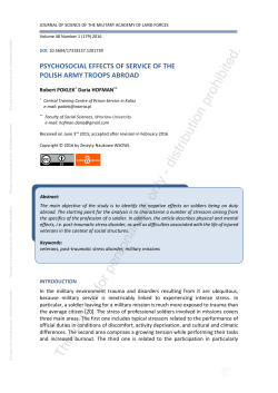 psychosocial effects of service of the polish army troops abroad