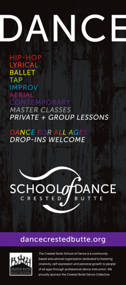 summer schedule - Crested Butte School of Dance