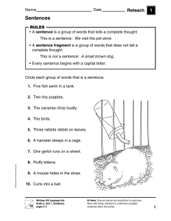 Sentences - TeacherLINK