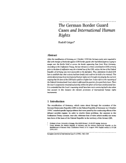 The German Border Guard Cases and International Human