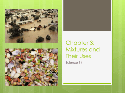 Chapter 3: Mixtures and Their Uses