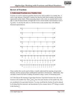 Algebra2go: Working with Fractions and Mixed Numbers Review of