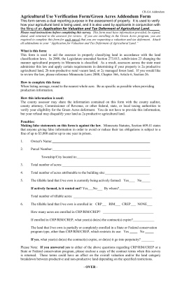 Green Acres Addendum/Ag Verification Form
