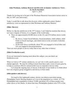 John Woolman, Anthony Benezet and Diversity in