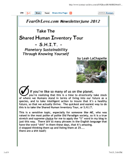 Take The Shared Human Inventory Tour - SHIT