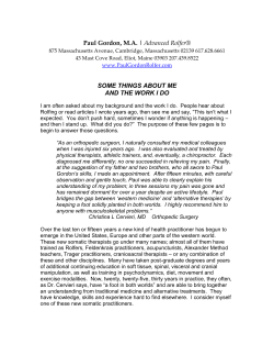 PDF - Paul Gordon, M.A., Advanced Rolfer