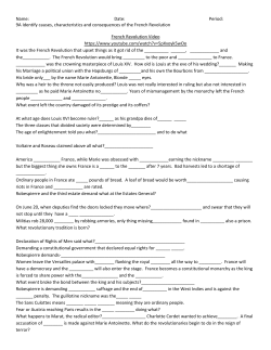 Name: Date: Period: 9A Identify causes, characteristics and