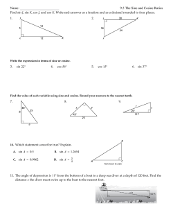 The Sine and Cosine Ratio