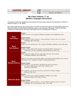 MLA Style - Trinity University