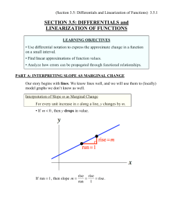 SECTION 3.5: DIFFERENTIALS and LINEARIZATION OF