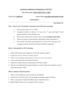 Assignment questions for PGD-GARD 2 nd Batch - 2017 1 st