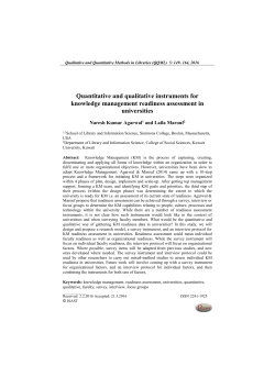 Quantitative and qualitative instruments for