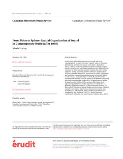 From Point to Sphere: Spatial Organization of Sound in