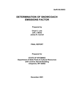 determination of snowcoach emissions factor