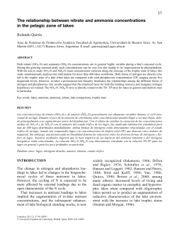 The relationship between nitrate and ammonia concentrations in the