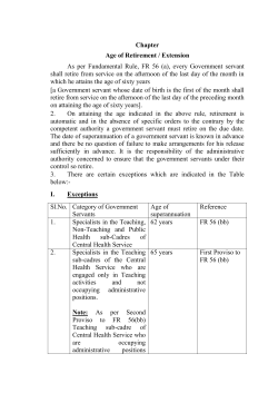 Chapter Age of Retirement / Extension As per Fundamental Rule