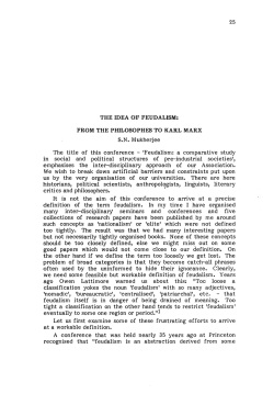 THE IDEA OF FEUDALISM - Sydney Open Journals online
