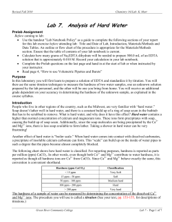 Analysis of Hard Water Lab