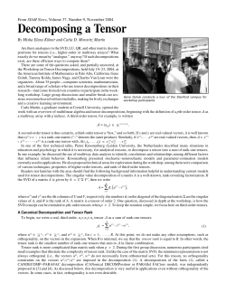 Decomposing a Tensor