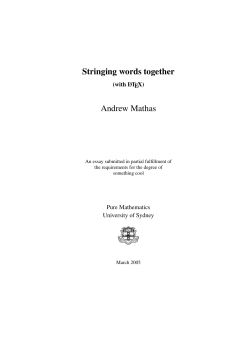 Stringing words together Andrew Mathas